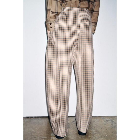 ZARA ZW COLLECTION CHECK TROUSERS - Picture 5 of 8